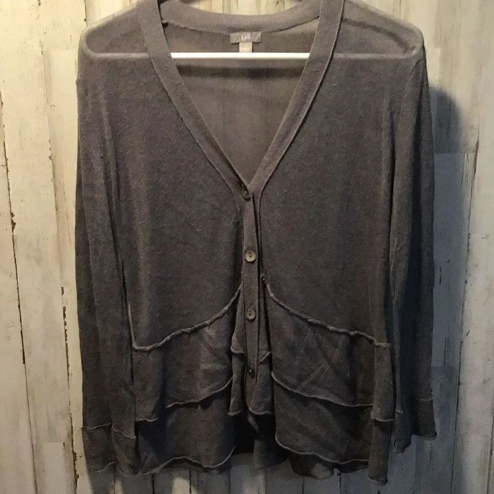 C  grey J Jill transparent gray sweater size small